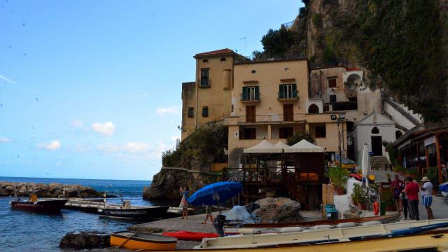 There is a small cove that only our small boats can navigate into for our beachside dining on our way back from Positano